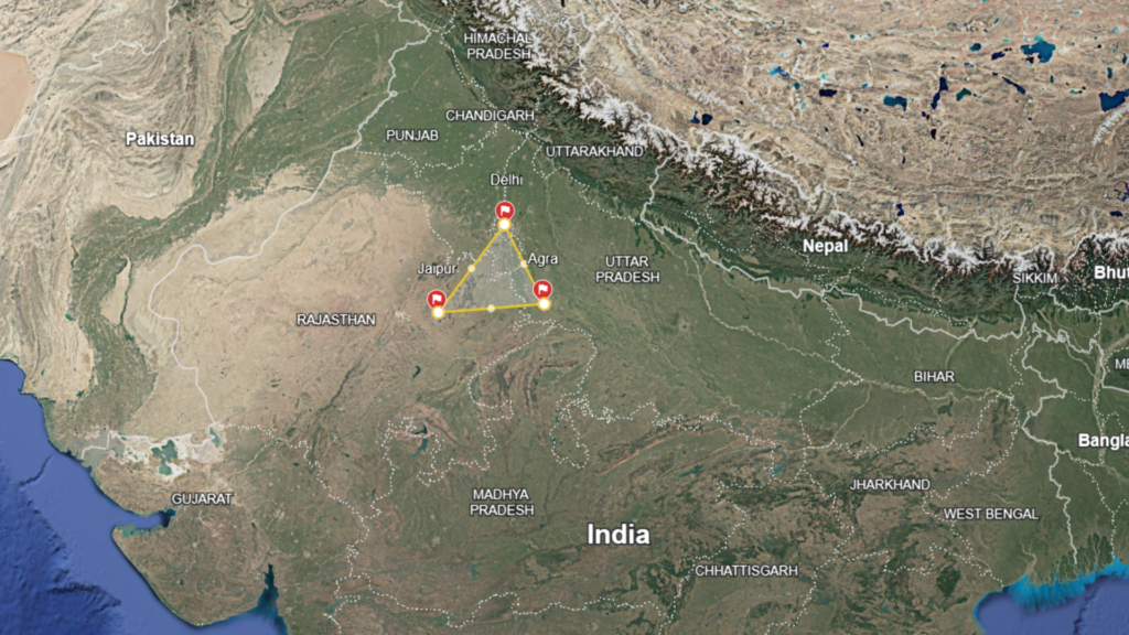 Golden Triangle India map